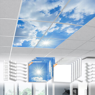 LED-Wolkenhimmel / Wolkendecke 6 Panels Einbau 60x60 / 62x62