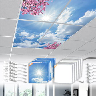 LED-Wolkenhimmel / Wolkendecke 6 Panels Einbau 60x60 / 62x62
