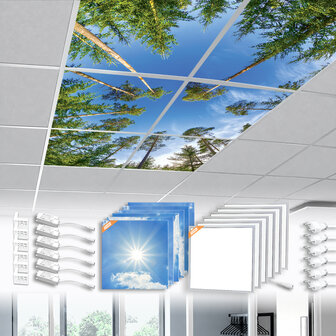 LED-Wolkenhimmel / Wolkendecke 6 Panels Einbau 60x60 / 62x62