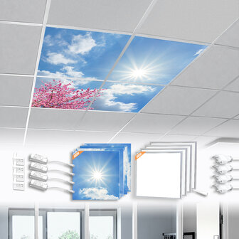 LED-Wolkenhimmel / Wolkendecke 4 Panels Einbau 60x60 / 62x62