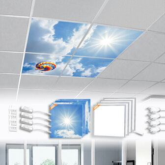 LED-Wolkenhimmel / Wolkendecke 4 Panels Einbau 60x60 / 62x62