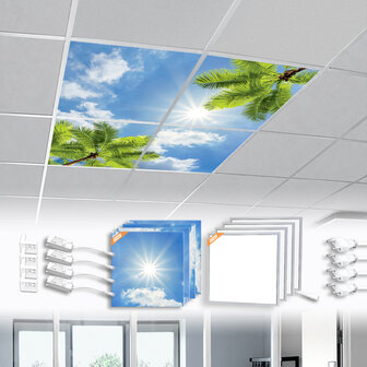 LED-Wolkenhimmel / Wolkendecke 4 Panels Einbau 60x60 / 62x62