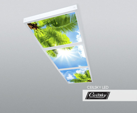 LED-Wolkenhimmel / Wolkendecke 3 Panels Aufbau 60x60