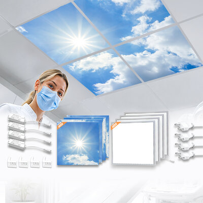 LED-Wolkenhimmel / Wolkendecke 4 Panels Einbau 60x60 / 62x62